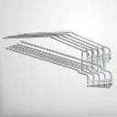 Wandsystem mit fünf Schwenkbügeln, Wandanschlag rechts