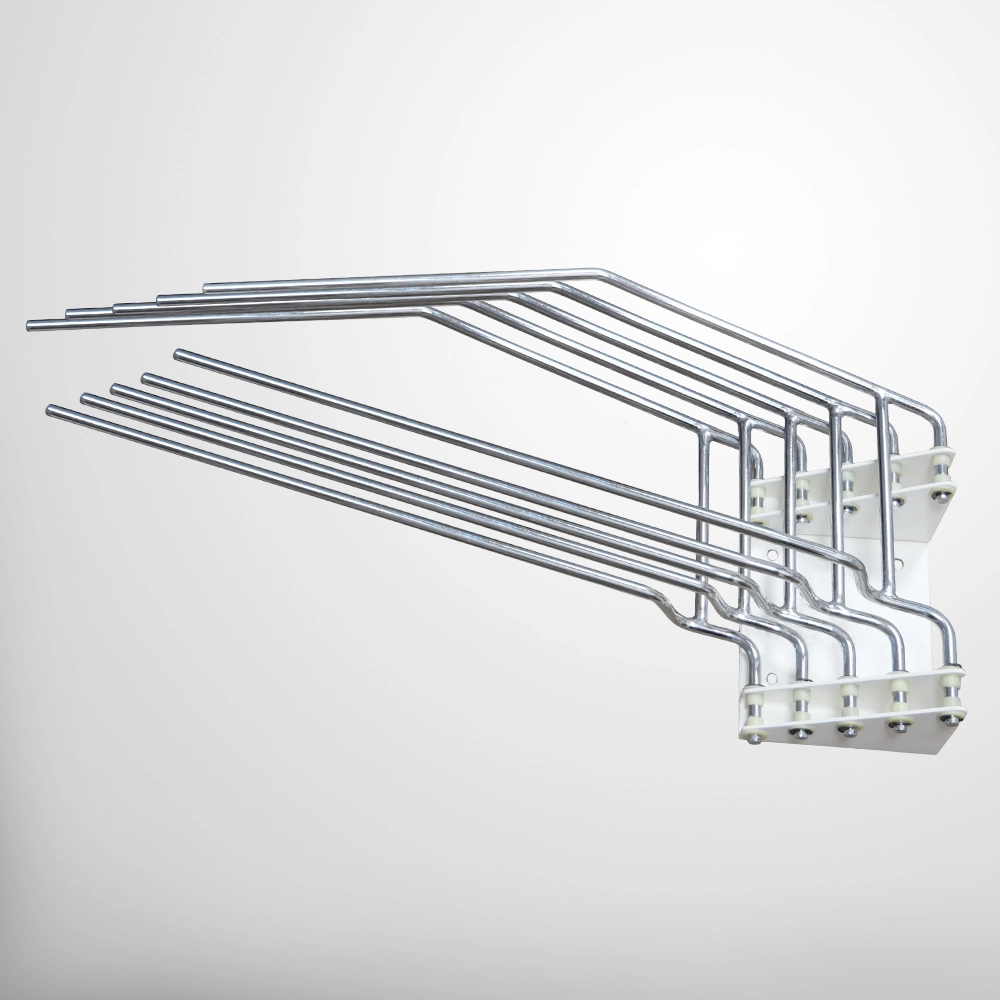 [AW419L2] Wandsystem mit fünf Schwenkbügeln, Wandanschlag links